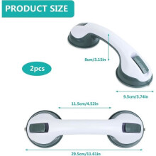 Bathroom Grab Bars 2 PCS Suction Cup Shower Handle No Drilling Shower Handles White