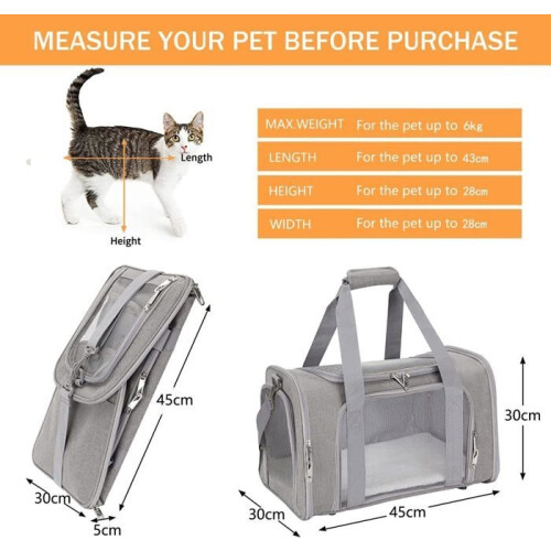 Carrier Bag - Unspecified - Foldable - Breathable - For Cats and Dogs - Grey 2