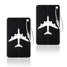 Luggage Tag, 2pcs Aluminum Suitcase Tags with Stainless Steel Ropes, for Suitcases and Bags