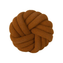 Decorative cushion - Not specified - 35x35 cm - Lamb plush - Caramel color - Contemporary design