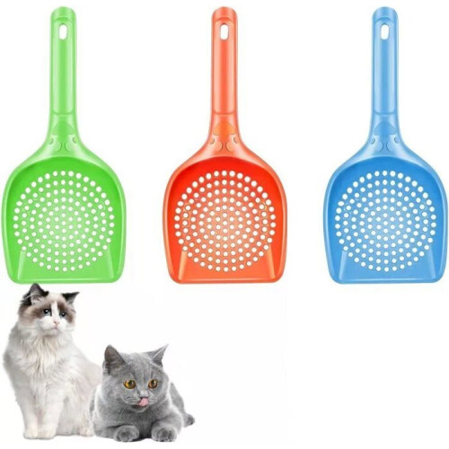Litter Scoops - Unspecified - Set of 3 - Comfortable Rubber - Long Handle - ABS and PP Plastic 1