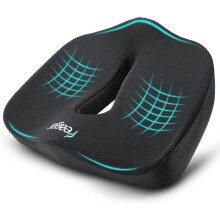 Memory Foam Chair Cushion - Ergonomic Coccyx Cushion for Car Seat Driver, Sciatica Cushion, Black