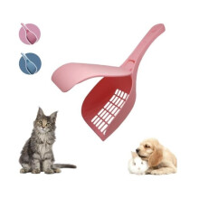 Cat litter scoop with anti-spill lid | cat litter scoop open box, close | litter scoop for all types