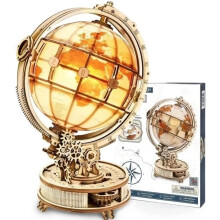 3D Wooden Puzzle Globe Luminous Wooden Model to Build Adult - DIY Model Kits Construction Toy