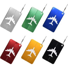 ONEYOO Luggage Tags 6 Pieces Airplane Suitcase Tags Aluminum Alloy Luggage Tags with Stainless Steel Ropes