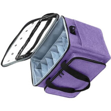 Knitting Bag Yarn Storage Tote with Interior Divider for Crochet Hooks Knitting Needles for Purple