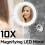 LED Suction Cup Makeup Mirror - 10X Magnification - Lighted Bathroom Bedroom Decor 1