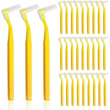 Interdental Brushes - Unspecified - Yellow - 30 Pieces - Long Handle - Dust Cap