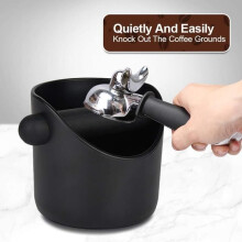 Oblique Black Coffee Knock Box Coffee Grounds Container Knock Bin for Cafes Bars Home Kitchens Brand New