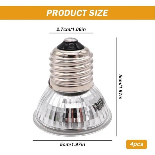 Heat Lamp - UVA UVB - Turtle - 4 pieces - 50 W - E27 base 2