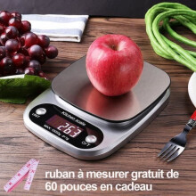 Electronic Kitchen Scale Digital Scale 10kg/1g Stainless Steel Precision LCD for Cake/Biscuit/Professional