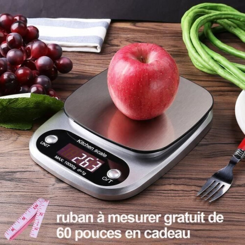 Electronic Kitchen Scale Digital Scale 10kg/1g Stainless Steel Precision LCD for Cake/Biscuit/Professional