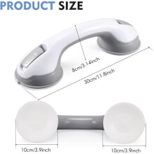 2 Pcs Suction Cup Handle, Shower Grab Bar, Bathtub Safety Handle, No Drilling Removable Toilet Grab Bar for Disabled