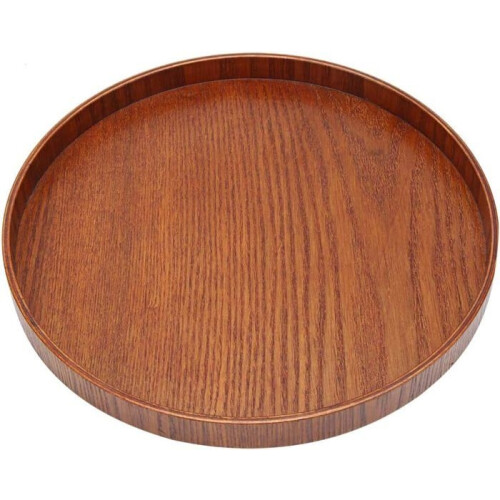 Round Wooden Tray - Unspecified - 27x27 cm - Dark Brown - Home Decor - Durable 1