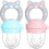 Samber Baby Silicone Fruit Feeding Ring Nibbler Pacifier - M - Pink + Blue 2