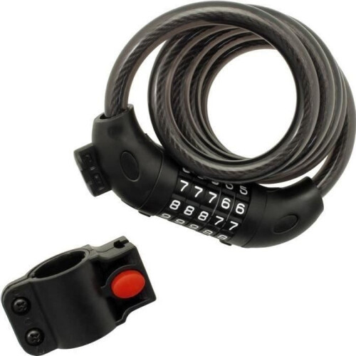 CampTeck 5 Digit Combination Cable Lock for Bike Bicycle 120cm