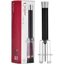 Wine Corkscrew - Gas Needle - Quick Corkscrew - Black and Silver - Aluminum Alloy and Acrylic