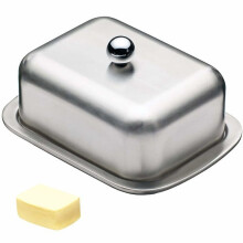 Butter Dish - Stainless Steel - 18.5 x 12.2 x 6.9 cm - Dishwasher Safe - Modern Design