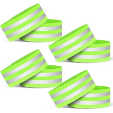 Reflective Armband, 8 Pieces Parallel Bars Strong Sticky Reflective Armband High Visibility Safety Armband