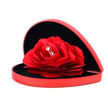 Engagement ring box pink flower ring box, 3D ring engagement box, surprise wedding
