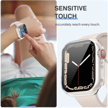 [3 Pack] for Apple Watch Screen Protector Series 9 8 7 45mm, iWatch Protective Face Cover, Tempered Glass Film Hard PC Back