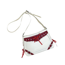 Itabag Toted Bag Clear Window for Pins Shoulder-white red