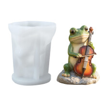 Moule à bougie en résine animale-grenouille violoncelle
