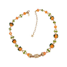 Collier de perles de verre inspiré des fruits et légumes-kaki