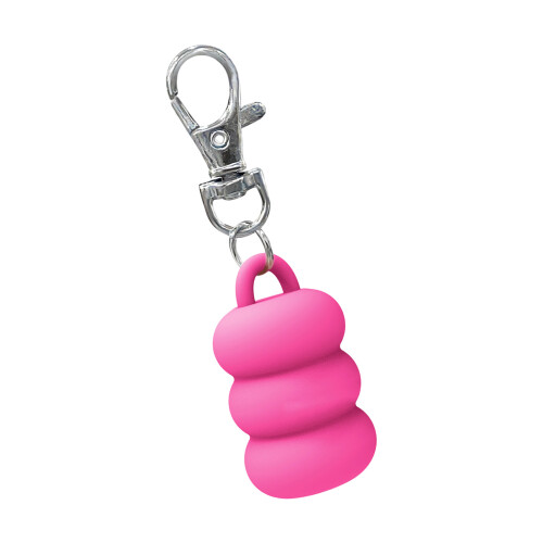Porte-clés avec capuchon de brillant à lèvres,-Rose rouge
