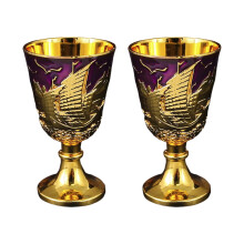 2-teilige moderne Getränkegläser aus-goldene Traube