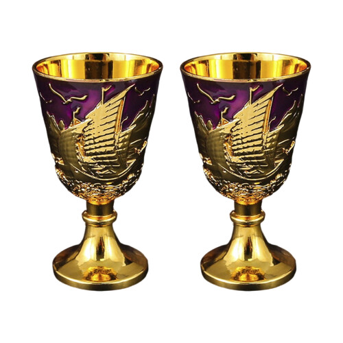 2-teilige moderne Getränkegläser aus-goldene Traube