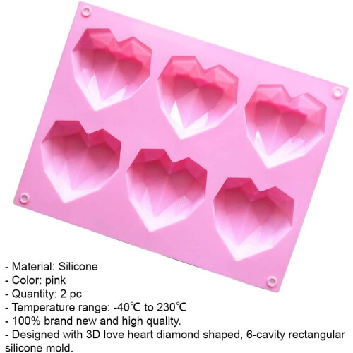 Sweet Sensations, Καλούπι Σιλικόνης Diamond Heart, Σιλικόνη Τροφίμων, Ιδανικό για 2