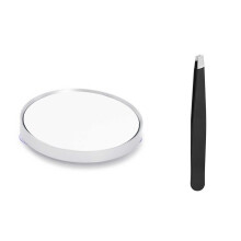 30-facher Vergrößerungs-Make-up-Spiegel mit Pinzette - Tragbarer Saugnapfspiegel für Schönheit