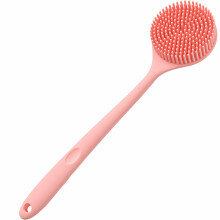 Silikon-Massage-Badebürste mit langem Griff und Doppelseite für Tiefenreinigung & Entspannung Pink