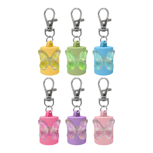 Porte-clés papillon en plastique à la mode, capuchon-Vert 2