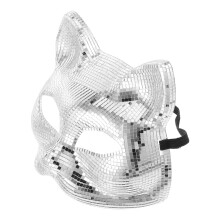 Women Rhinestone Half Cat Masquerade Mask For Halloween Cosplay Party