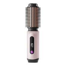 2-in-1 Kabellose, Wiederaufladbare Heißluftbürste zum Glätten und Locken Pink
