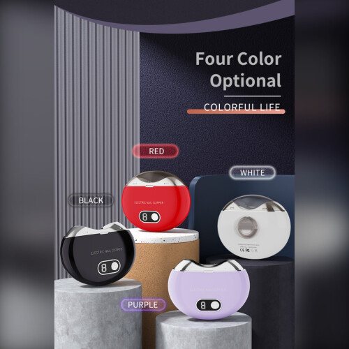 Lima e Cortador de Unhas Elétrico Multifuncional com Visor LCD - Cuidado Seguro das Unhas Red 1