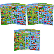 Scrapbooking Stickers Kids 3D Cartoon Vehicles Assorted Colors