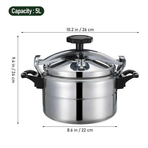 Silver Aluminum Pressure Cooker Double Handle Small Cooking Pot 1