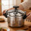 Silver Aluminum Pressure Cooker Double Handle Small Cooking Pot 4