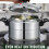 Silver Aluminum Pressure Cooker Double Handle Small Cooking Pot 6