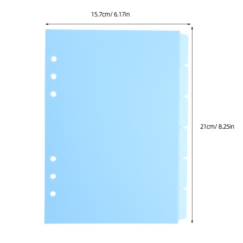 6St Herbruikbare Index Scheidingspagina's Met Tabs, Plastic, Sky- 1