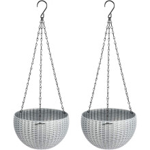 Maceta colgante, juego de colores arcoíris para una decoración vibrante del jardín, apta para uso interior o exterior, 2 unidades.