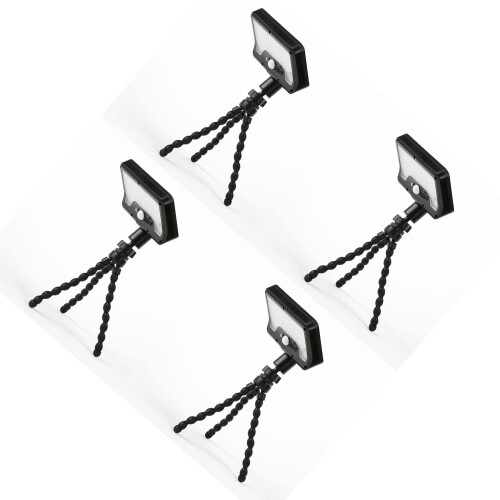 USB Solar Rechargeable Outdoor Light-   Black  4 pack