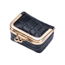 Leather Jewelry Pouch with Organized Compartments Soft-Black
