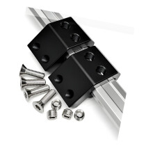 Space Saving Complete Rail Mount Brackets Holders Support-Black