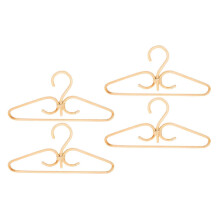4Pcs Rattan Clothes Hanger Natural Rattan Hand-Woven 3 Hook Hanger for Home Wardrobe Clothing Store