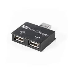 USB 2.0 Male to Twin Female Charger Dual 2 Port USB Dc 5V Charging Splitter Hub Adapter Converter C