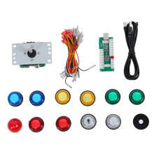 DIY-pelihallin joystick-setti USB-tietokonepiirin ohjauspaneeli PS3/PC-peliohjaimen painikkeelle valolla